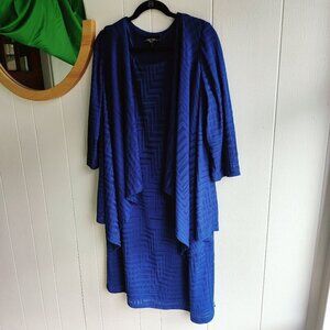 Dress for Day or Evenings by R&M Richards. Royal Blue. Shift & attached jacket